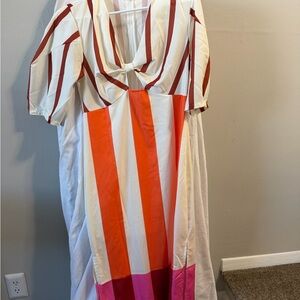 NWOT 90s Striped Midi Dress